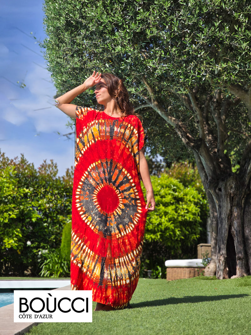 Esprit Soleil Sauvage – Robe Longue Tie & Dye Radiale