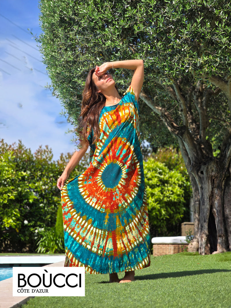 Esprit Soleil Sauvage – Robe Longue Tie & Dye Radiale