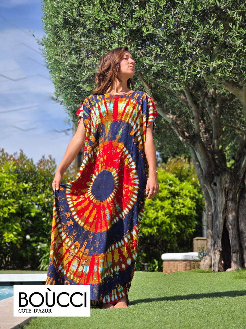 Esprit Soleil Sauvage – Robe Longue Tie & Dye Radiale