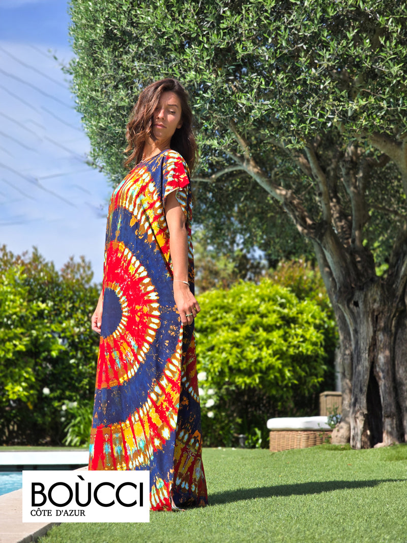 Esprit Soleil Sauvage – Robe Longue Tie & Dye Radiale
