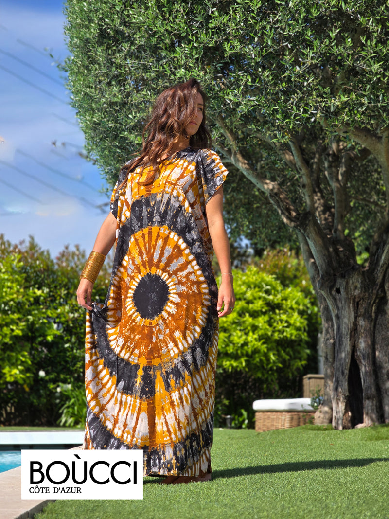 Esprit Soleil Sauvage – Robe Longue Tie & Dye Radiale