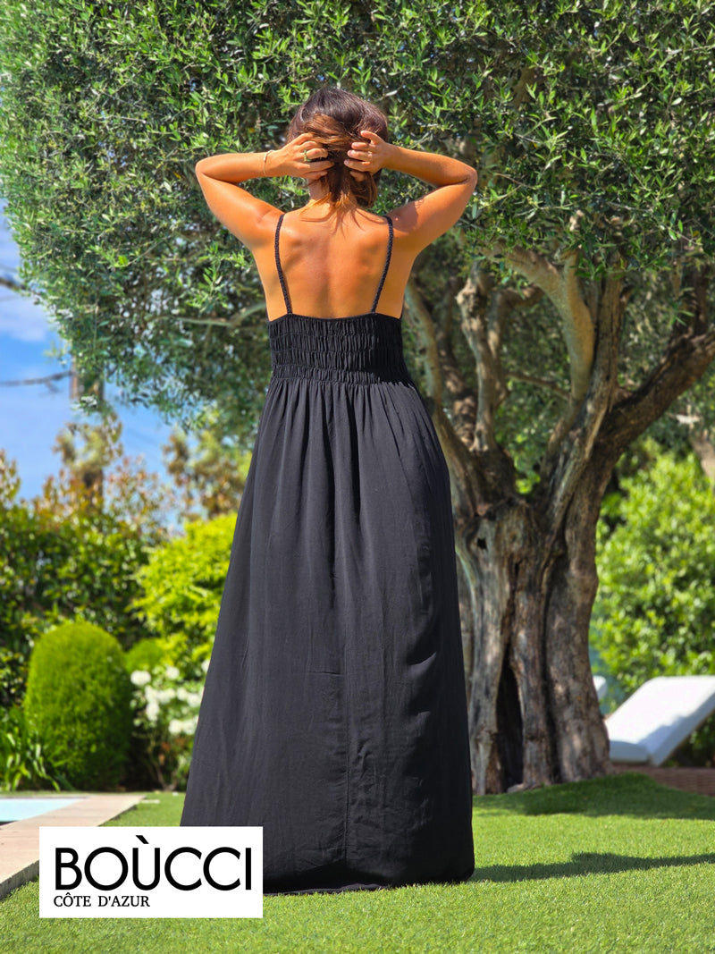 Esprit Soleil Levant – Robe Longue Bohème Crochet & Voile