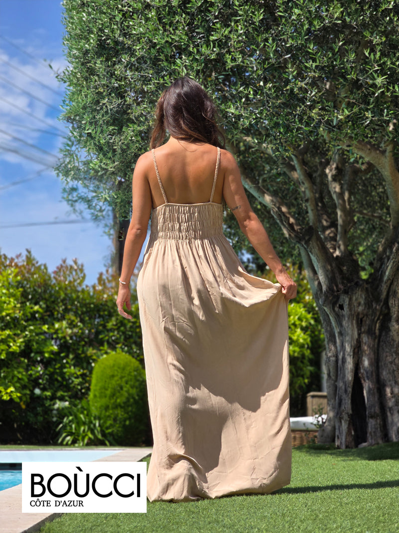 Esprit Soleil Levant – Robe Longue Bohème Crochet & Voile